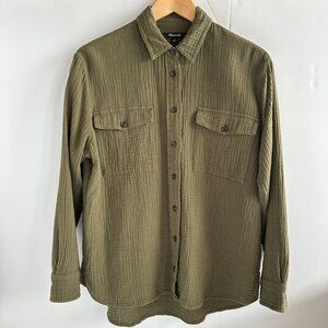 Madewell Lightspun Flap Pocket Oversized - Olive Green